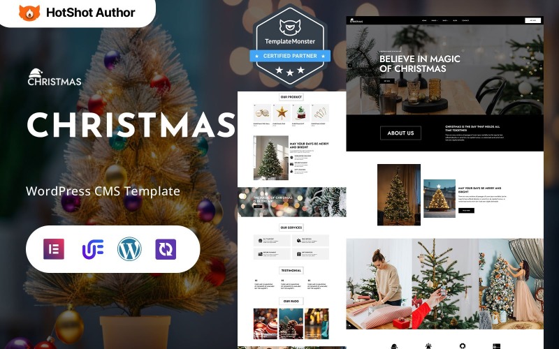 Weihnachten - Weihnachtsfeier und Dekorationsgeschäft WordPress Elementor Theme