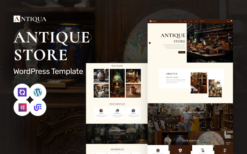 Antiqua - Tema Elementor de WordPress para objetos de colección y curiosidades antiguas