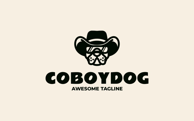 Logo mascotte semplice del cane Coboy