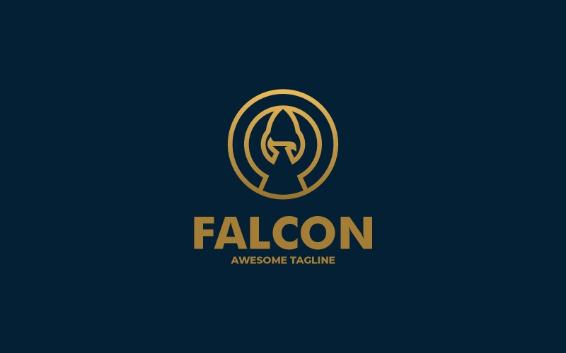 Falcon Line Art-logosjablonen