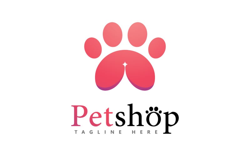Illustration vectorielle de conception de logo de patte, pour le logo de l'animalerie 1