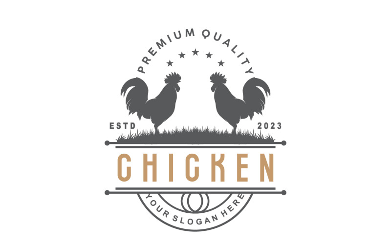 Kycklinglogotyp Grillad kycklingrestauranggård V8