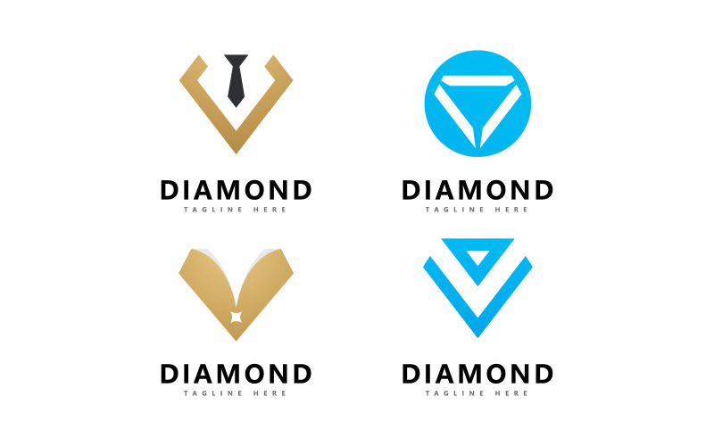 Modello di progettazione vettoriale del logo del diamante13