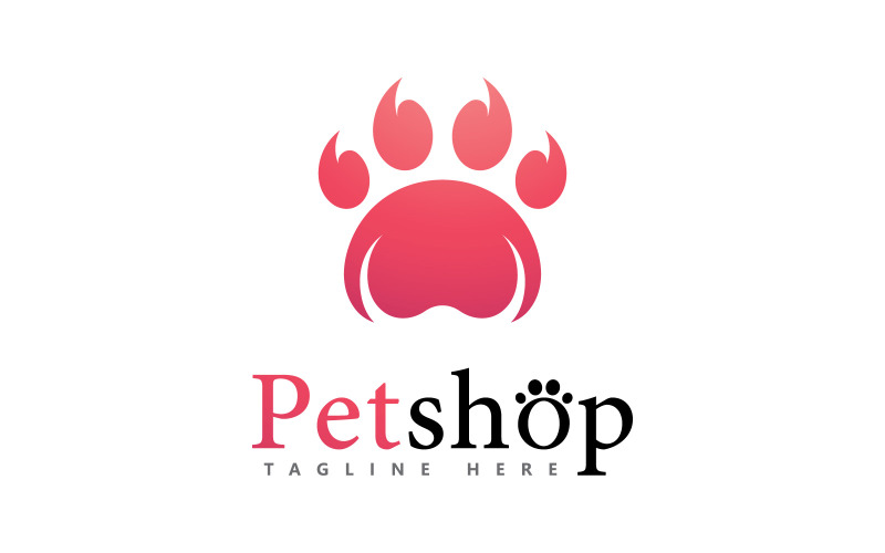 Ilustración vectorial del diseño del logotipo de Paw, para el logotipo de la tienda de mascotas 2