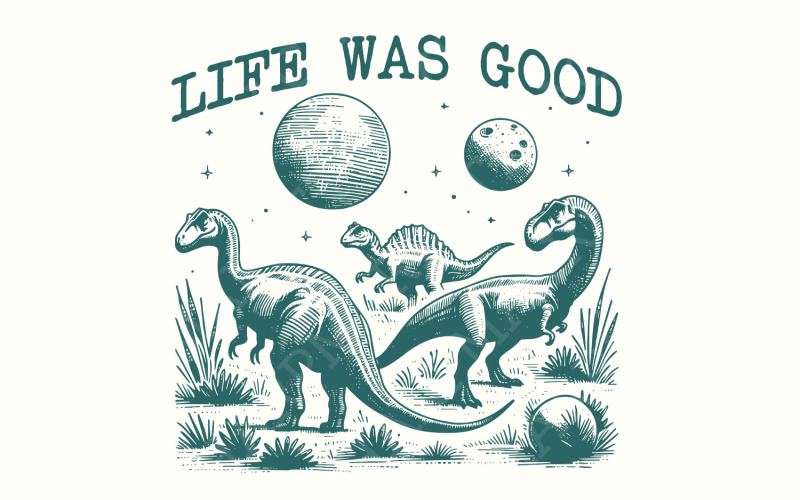La vita era un buon dinosauro estinto, citazioni divertenti sugli animali, detti vintage, download immediato PNG png,