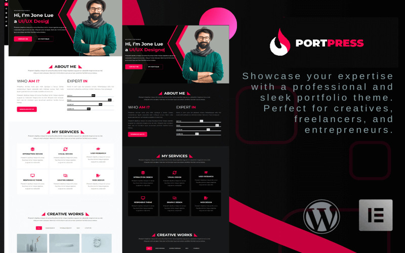 PortPress – Tema de portfólio WordPress para profissionais criativos