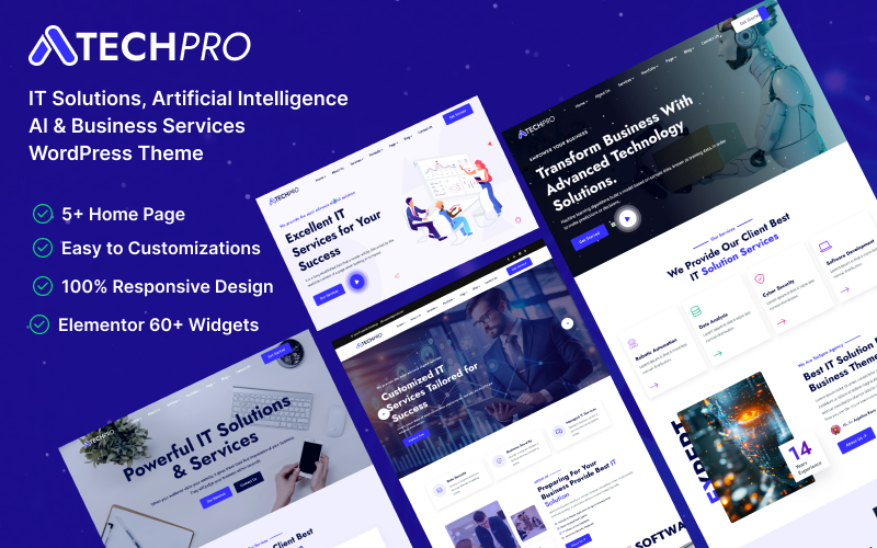 TechPro - IT 解决方案、人工智能 AI 和商业服务 WordPress 主题