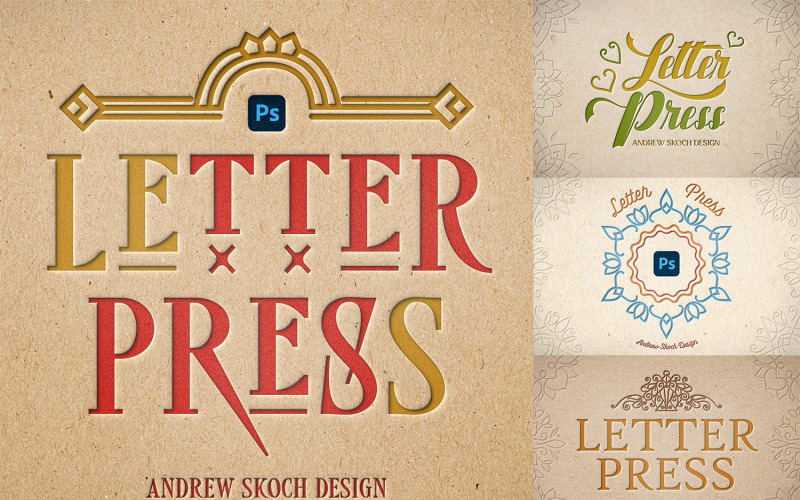 Efectos de texto y logotipos impresos con letras