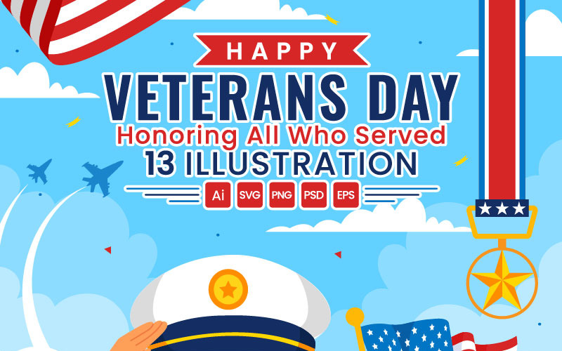13 Szczęśliwego Dnia Weteranów Ilustracja
