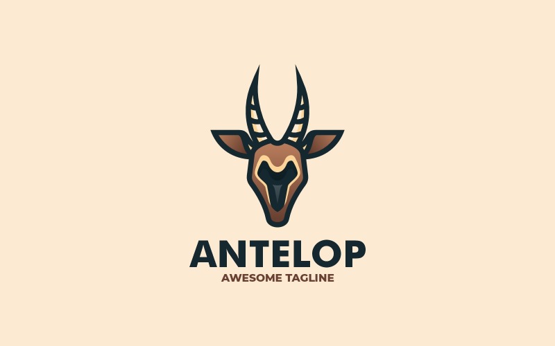 Logo jednoduchého maskota antilopy