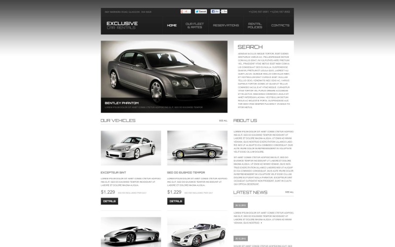 Car Rental Flash CMS Template 45979 TemplateMonster