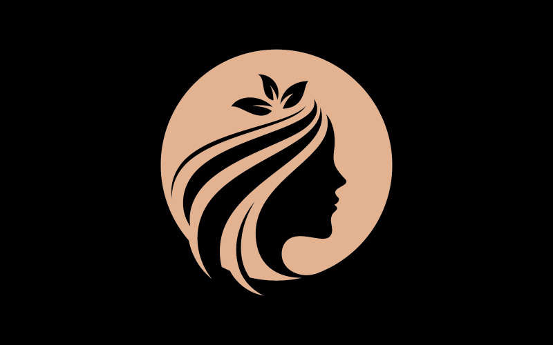Création de logo de salon de coiffure pour femme de luxe Vector V3