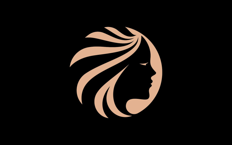 Création de logo de salon de coiffure pour femme de luxe Vector V5