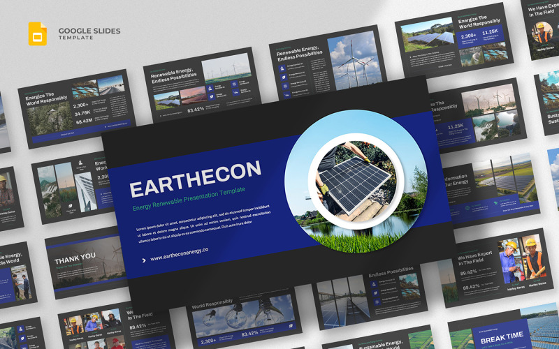 Earthecon - Hernieuwbare energie Google Slides-sjabloon
