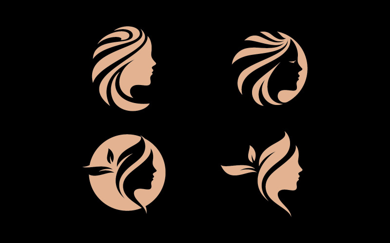 Kvinna frisörsalong logotyp design lyx vektor V14