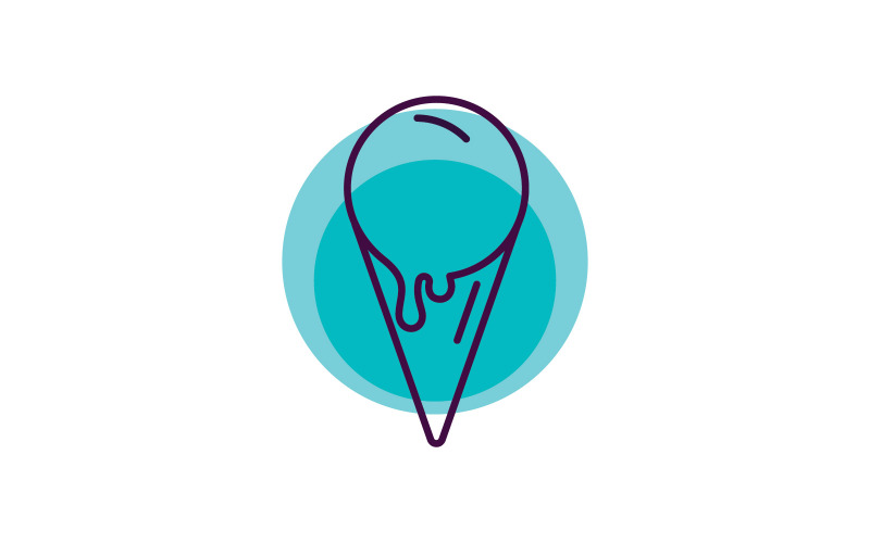 Logo del gelato vettore cupcake ghiacciato 4