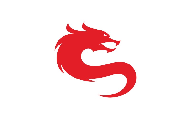 龙矢量图标插画设计徽标模板 1