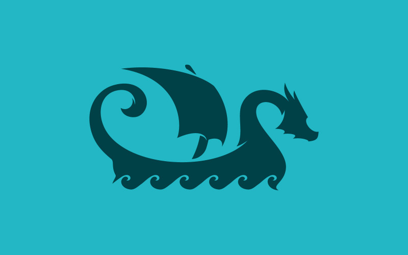 Modèle de conception de logo d'illustration d'icône de vecteur de dragon7