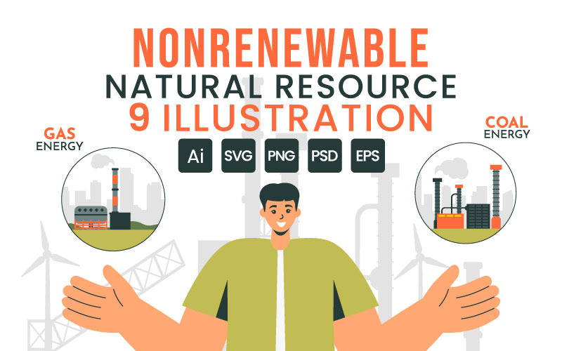 9 Icke-förnybara naturresurser Illustration