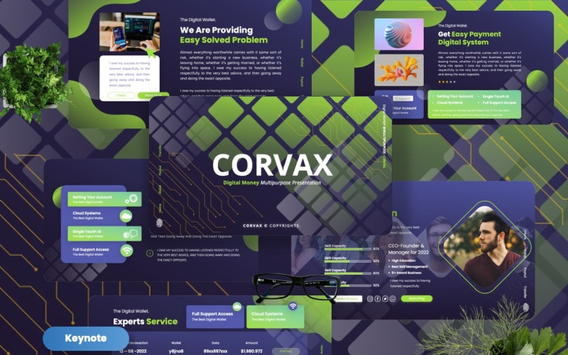 Corvax - Keynote-Vorlagen für digitales Geld
