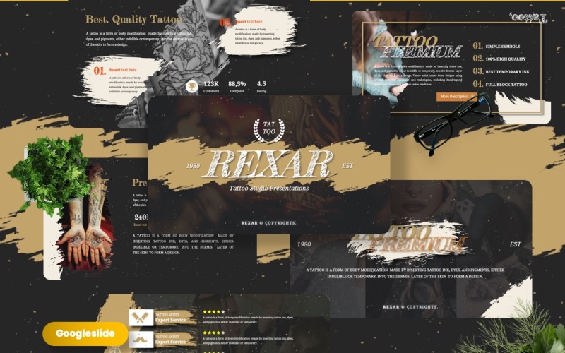 Rexar - Tattoo Studio Googleslide šablony