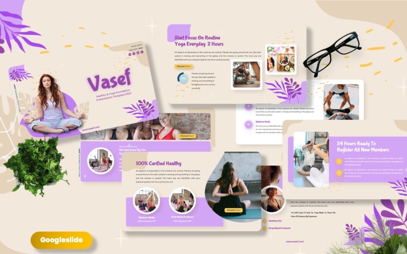 Vasef - Yoga Google Slide-sjablonen