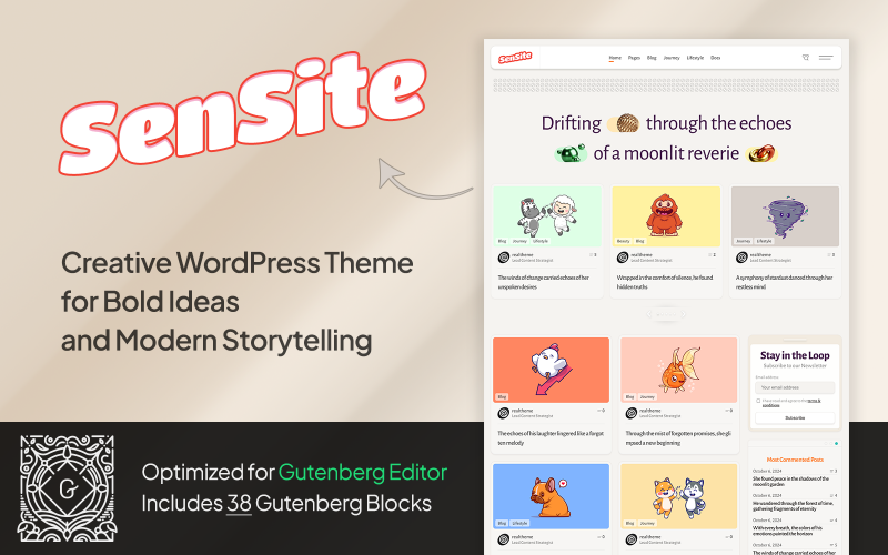 Sensite - Tema creativo per blog personali WordPress