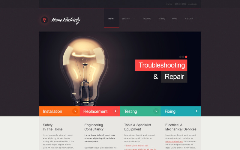 Modelo de Joomla para Home Electricity Company