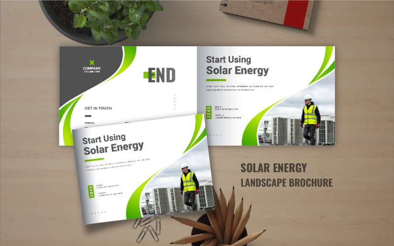 Brochure over zonne-energielandschap of brochure over het profiel van een landschapsbedrijf