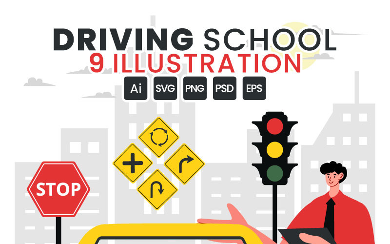 9 Fahrschule Illustration