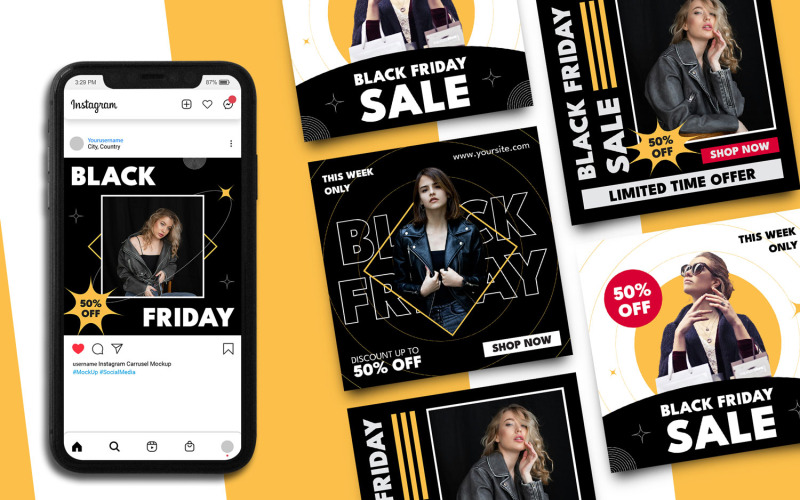 Modello di post Instagram del Black Friday 20