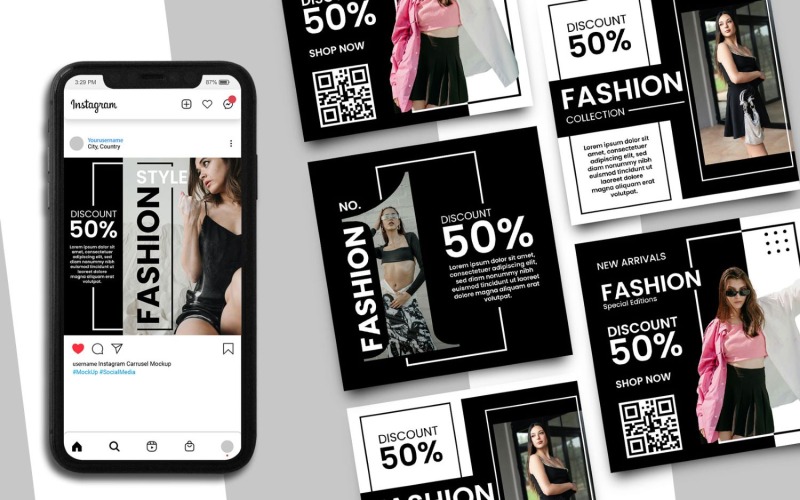 Plantilla de publicación de Instagram de estilo de moda n.º 5