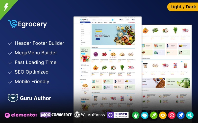 eGrocery - Tema adaptable de WooCommerce para tiendas de comestibles y alimentos