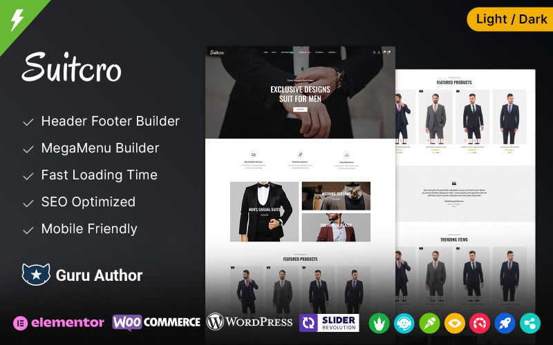 Suitcro – férfi öltöny, blézer, esküvői és férfidivat WooCommerce téma