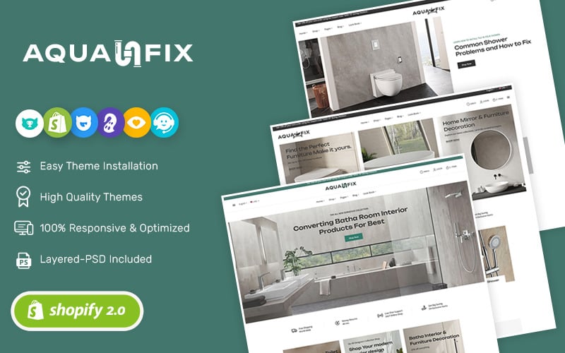AquaFix - 管道用品、设备、豪华浴室配件 - Shopify 主题