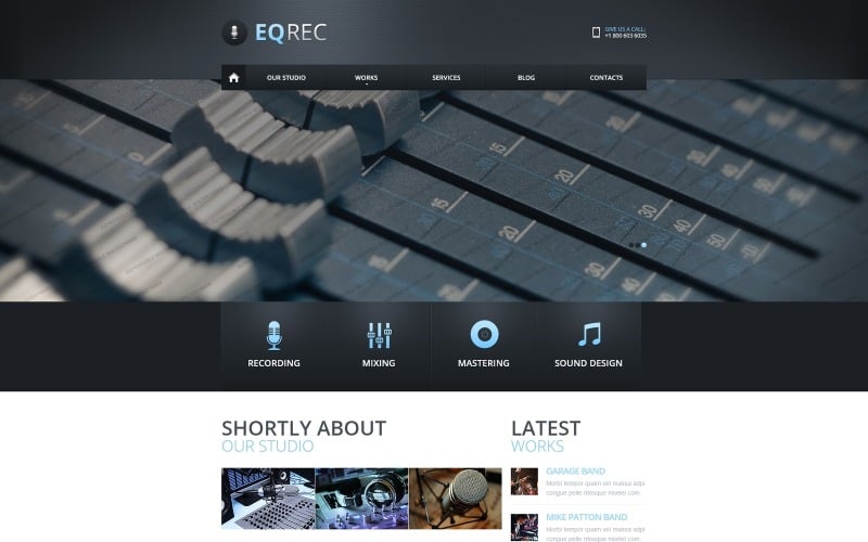 адаптивный шаблон сайта студии звукозаписи