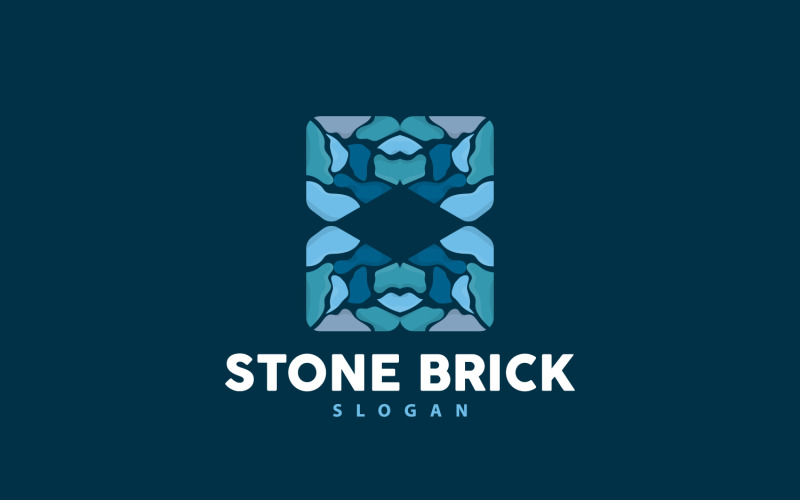 Logo in pietra mattone Premium Design elegante V19