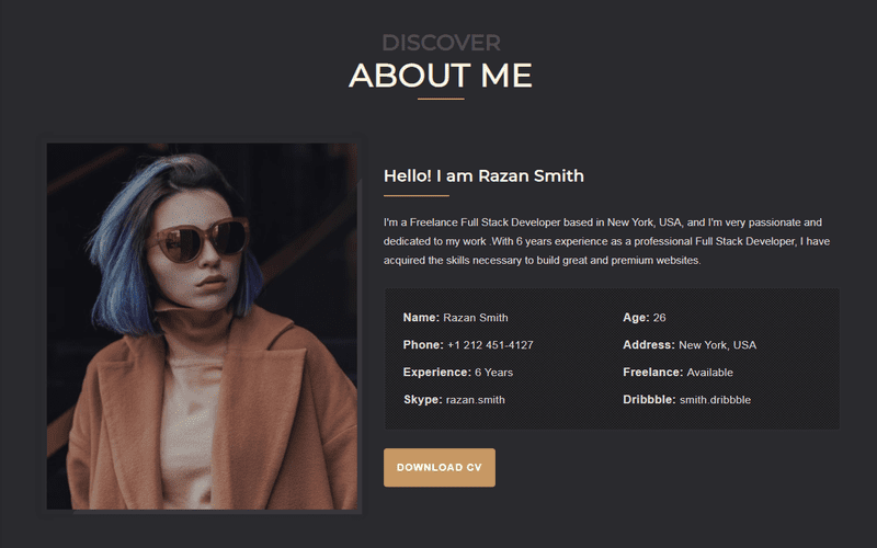 Evet – Személyes portfólió WordPress téma