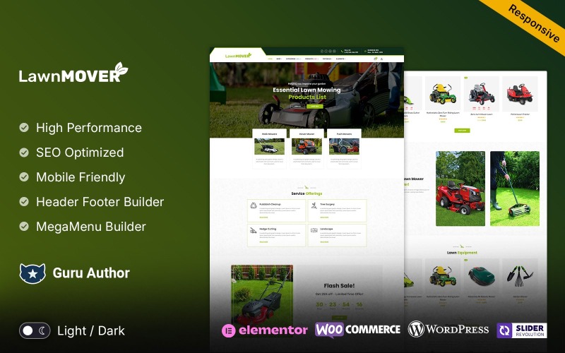 LawnMover – Fűnyírás és kertgondozási szolgáltatások téma