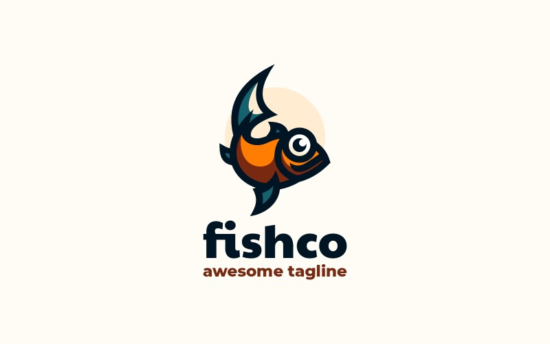 Logo mascotte semplice Fishco
