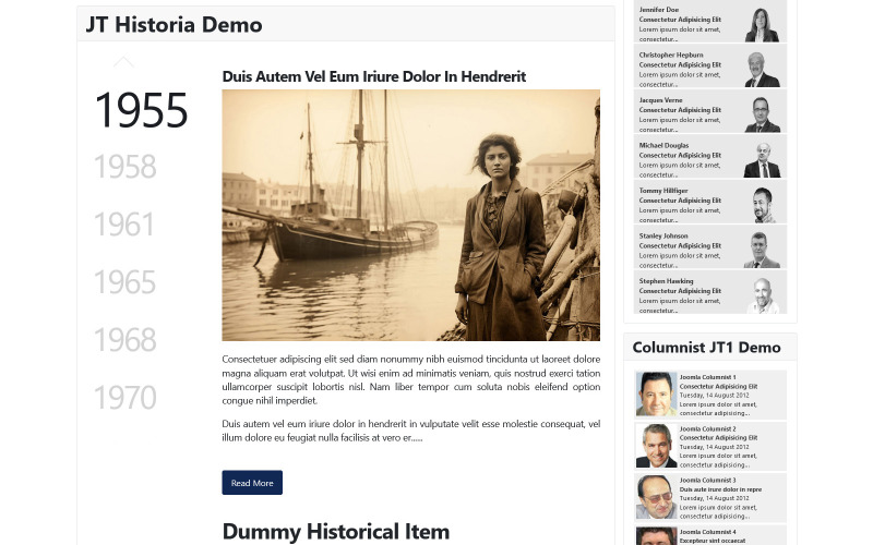 Modulo temporale Joomla gratuito di JT Historia