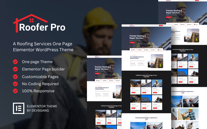 Roofer Pro: tema Elementor de WordPress para servicios de techado