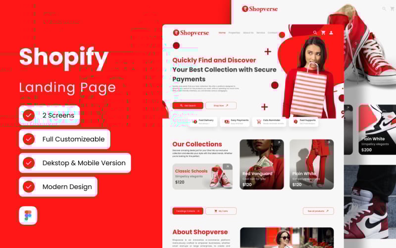 Shopverse - целевая страница Shopify
