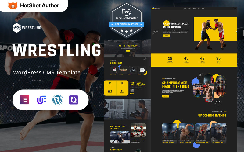 摔跤 - 摔跤俱乐部和武术 WordPress Elementor 主题