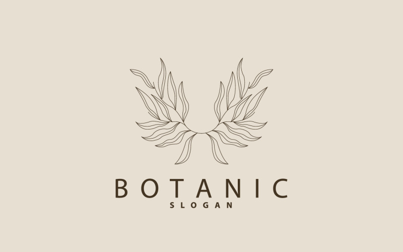 Leaf Line Logo Beautiful Hand Drawn V1