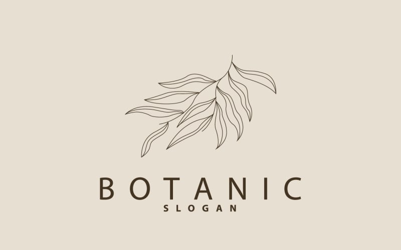 Leaf Line Logo Beautiful Hand Drawn V9