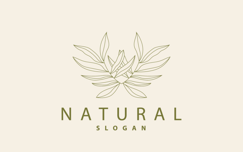 Leaf Line-logo Prachtig handgetekend V22
