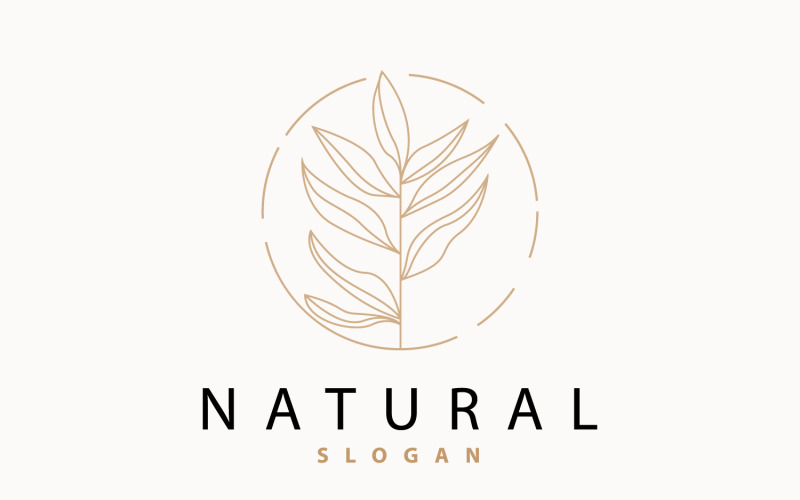 Leaf Line-logo Prachtig handgetekend V28