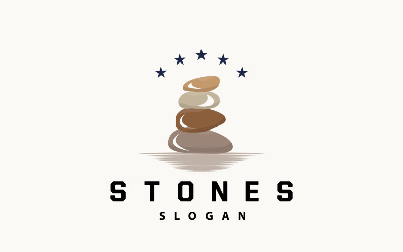 Logo en pierre, design élégant et premium, vecteur V13