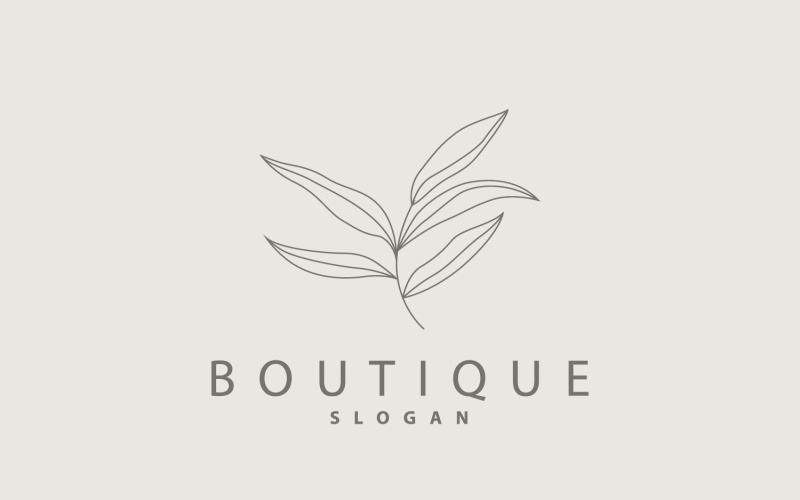 Logotipo da linha Leaf lindo desenhado à mão V16
